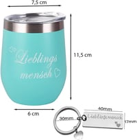 Tecreo rozsdamentes termikus bögre 350ml kék dupla falú kulcstartóval 2