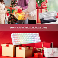 TECURS 65% Mechanikus Gaming Billentyűzet RGB Wireless Bluetooth Kábel Piros Switch Fehér 6