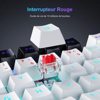 TECURS 80% TKL Wireless Mechanikus Gamer Billentyűzet Red Switch QWERTZ 7