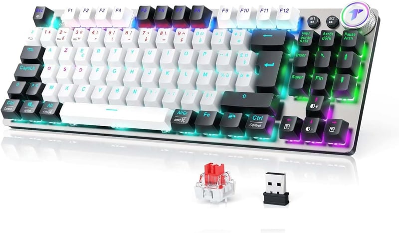 TECURS 80% TKL Wireless Mechanikus Gamer Billentyűzet Red Switch QWERTZ