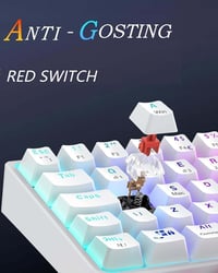 TECURS 80% TKL Wireless Mechanikus Gamer Billentyűzet Red Switch QWERTZ Fehér 7