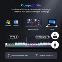 TECURS 80% TKL Wireless Mechanikus Gamer Billentyűzet Red Switch QWERTZ 4