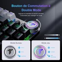 TECURS 80% TKL Wireless Mechanikus Gamer Billentyűzet Red Switch QWERTZ 2