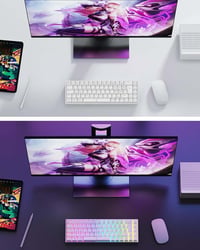 TECURS 80% TKL Wireless Mechanikus Gamer Billentyűzet Red Switch QWERTZ Fehér 4