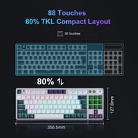 TECURS 80% TKL Wireless Mechanikus Gamer Billentyűzet Red Switch QWERTZ 3