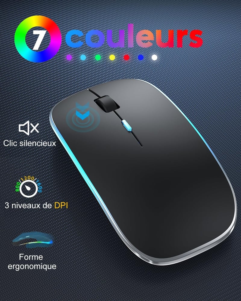 TECURS Bluetooth Billentyűzet és Egér Tabletre iPad Samsung Lenovo Android iOS Fekete