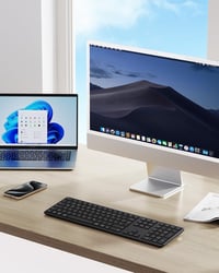 TECURS Bluetooth Vezeték Nélküli Billentyűzet, Dupla Csatlakozás USB és Type-C, 3 Eszköz Kapcsolat, Újratölthető Fekete QWERTZ - German layout 6
