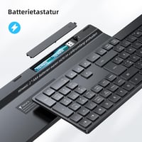 TECURS Bluetooth Wireless Billentyűzet QWERTZ Német Kiosztás 3 Csatorna PC Laptop Mac - German layout - QWERTZ 3