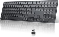TECURS Bluetooth Wireless Billentyűzet QWERTZ Német Kiosztás 3 Csatorna PC Laptop Mac - German layout - QWERTZ 1