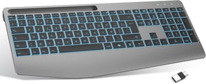 TECURS Ergonomski bežični miš s osloncem za zglob, pozadinskim osvjetljenjem, tihim radom i baterijom