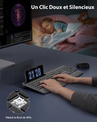 TECURS Ergonomikus Vezeték Nélküli Billentyűzet Csuklótámasszal, Háttérvilágítás, Csendesen Működő Akkumulátoros 6