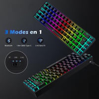 TECURS KB510 Francia AZERTY Billentyűzet Fekete 2