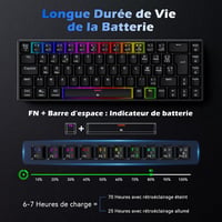 TECURS KB510 Francia AZERTY Billentyűzet Fekete 8