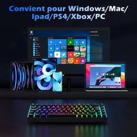 TECURS KB510 Francia AZERTY Billentyűzet Fekete 5