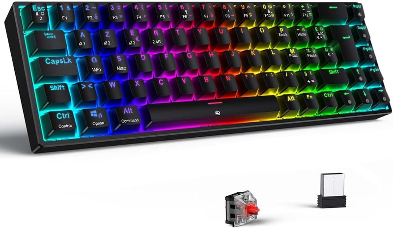 TECURS KB510 Francia AZERTY Billentyűzet Fekete