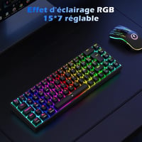 TECURS KB510 Francia AZERTY Billentyűzet Fekete 6