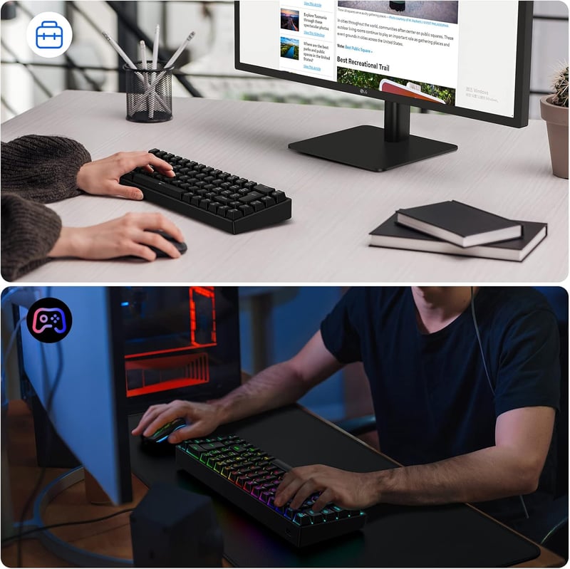 TECURS KB510 Francia AZERTY Billentyűzet Fekete