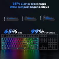 TECURS KB510 Francia AZERTY Billentyűzet Fekete 4