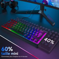 TECURS MK203 Kompakt Mechanikus Billentyűzet 60% Méretben - Fekete Vezetékes Gaming Klaviatúra AZERTY Kiosztással

AI: I need to create a Hu 3