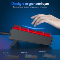 TECURS MK203 Kompakt Mechanikus Billentyűzet 60% Méretben - Fekete Vezetékes Gaming Klaviatúra AZERTY Kiosztással

AI: I need to create a Hu 6