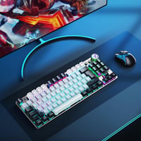 TECURS MK208 Vezeték Nélküli Mechanikus Gamer Billentyűzet, 80% TKL, Piros Kapcsolók, QWERTZ, Háttérvilágítás, PC/Laptop/PS4/PS5 Kompatibili 7