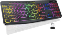 TECURS Vezeték Nélküli Gamer Billentyűzet - Csendes RGB Háttérvilágítású QWERTZ Vízálló Ergonomikus Billentyűzet Windows/Mac/PS4/Xbox Kompat - DE Layout 1