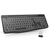 Bezdrôtová herná klávesnica TECURS QWERTZ, biele LED podsvietenie, ergonomická – čierna 1