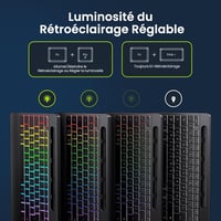 TECURS Wireless Billentyűzet Háttérvilágítással, Ergonomikus, Töltölthető, Csendes 2.4G 7