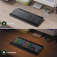 TECURS Wireless Billentyűzet Háttérvilágítással, Ergonomikus, Töltölthető, Csendes 2.4G 2