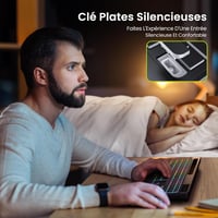TECURS Wireless Billentyűzet Háttérvilágítással, Ergonomikus, Töltölthető, Csendes 2.4G 8