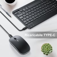 TECURS Wireless Bluetooth billentyűzet és egér szett, hordozható, csendes, újratölthető, háttérvilágítás, iPad/PC/Android/Windows, QWERTY, f 7