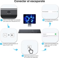 TECURS Wireless Bluetooth Billentyűzet USB 2.4G Mac Windows QWERTY Ergonomikus 8