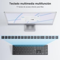 TECURS Wireless Bluetooth Billentyűzet USB 2.4G Mac Windows QWERTY Ergonomikus 7