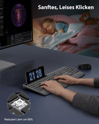 TECURS ergonomikus vezeték nélküli billentyűzet QWERTZ, csuklótámasszal, RGB háttérvilágítással - fekete 7