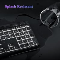 TECURS Wireless Gaming Billentyűzet QWERTZ Fehér LED Ergonomikus Vízálló 2.4GHz - DE Layout Weißlicht 5