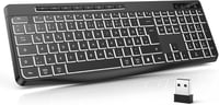 TECURS Wireless Gaming Billentyűzet QWERTZ Fehér LED Ergonomikus Vízálló 2.4GHz - DE Layout Weißlicht 1