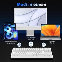 TECURS Wireless Mechanikus Gamer Billentyűzet 80% TKL QWERTZ Piros Switch RGB 4