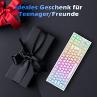 TECURS Wireless Mechanikus Gamer Billentyűzet 80% TKL QWERTZ Piros Switch RGB 8