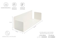 TEEbooks Plávajúca nástenná polica na knihy, oceľ, biela, 60x15x15 cm, s neviditeľným uchytením, Made in Italy, sada 2 ks 6