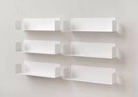 TEEbooks Plávajúca nástenná polica na knihy, oceľ, biela, 60x15x15 cm, s neviditeľným uchytením, Made in Italy, sada 2 ks 5