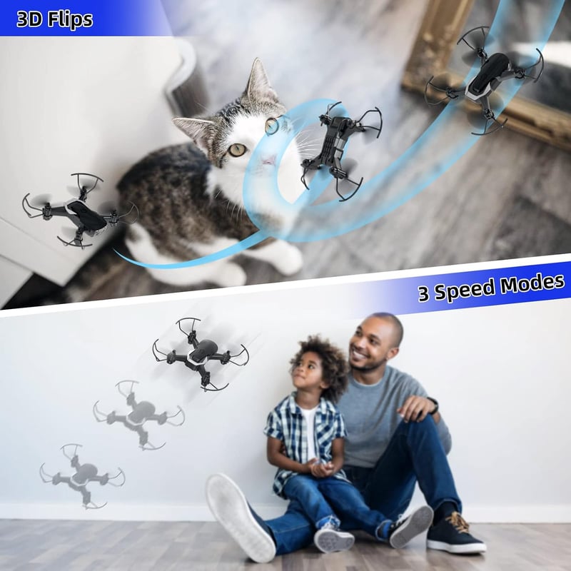 TEEROK T13 Mini Drón 720P Kamerával, 3 Akkumulátor, 30 Perc Repülés