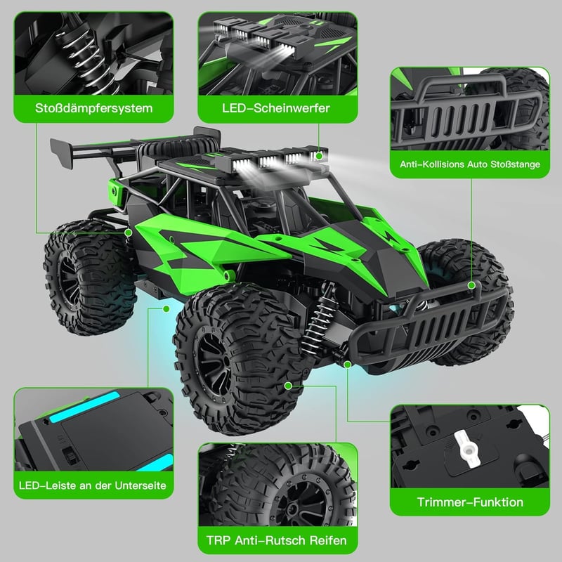 TEEROK TR11 Távirányított Autó 1:16 Offroad Buggy 2 Akkumulátor 60 perc