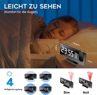 tEEZErshop 180° Kivetítős Ébresztőóra USB Porttal, LED Kijelzővel és Rádióval 5