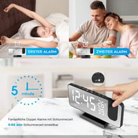 tEEZErshop 180° Kivetítős Ébresztőóra USB Porttal, LED Kijelzővel és Rádióval 4