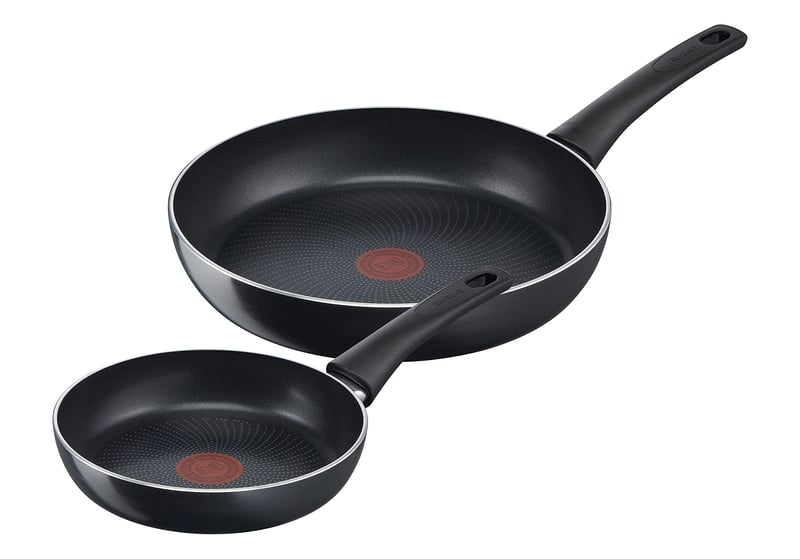 Set de 2 tigăi Tefal C27890 Generous Cook, 20/28 cm, inducție, indicator de temperatură Thermo-Signal, antiaderent, adânc, negru