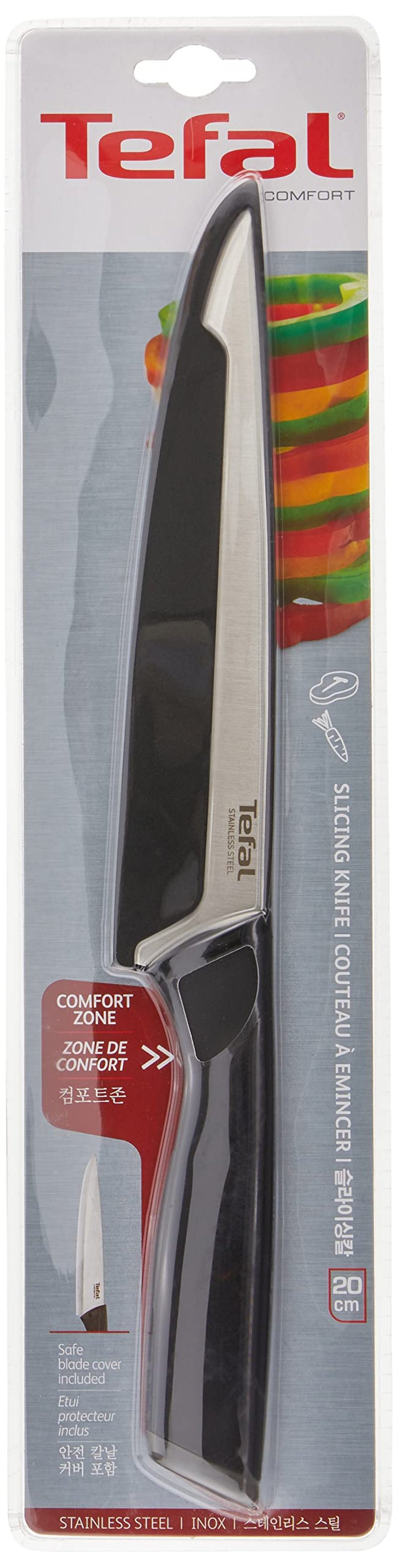 Kuchynský nôž Tefal Comfort, 20 cm, čierny – K2213204