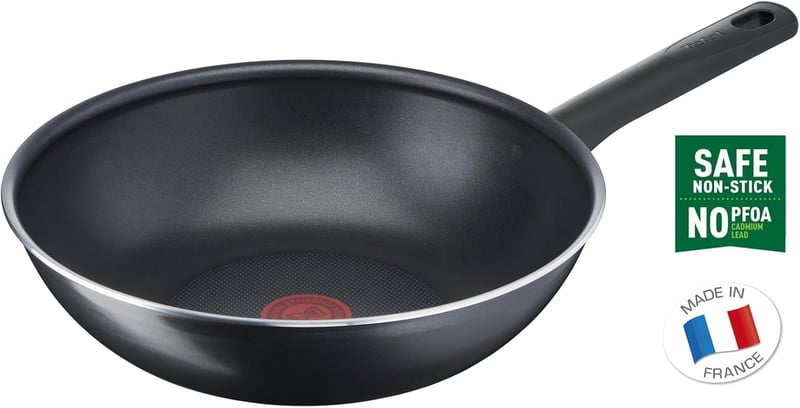 Tefal Day by Day 28 cm wok serpenyő, minden tűzhelyre, nemtapadó bevonat, könnyen tisztítható - Wok 28cm