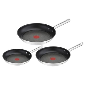 Tefal Duetto set tava od 3 dijela 20, 24 i 28 cm, neprianjajuća obloga, indikator temperature, pogodno za indukciju i sve vrste štednjaka