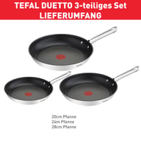 Sada panvíc Tefal Duetto 3 ks, 20, 24, 28 cm s indikátorom teploty na indukciu a všetky typy sporákov 7
