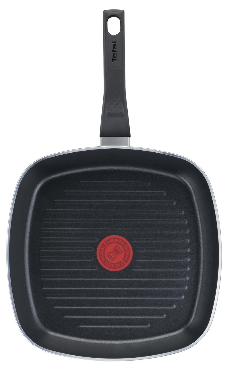 Grilovacia panvica Tefal Easy Cook & Clean B5554032 26x26 cm, nepriľnavý povrch, Thermo-Signal, nie je vhodná na indukciu, vyrobené vo Francúzsku, čierna